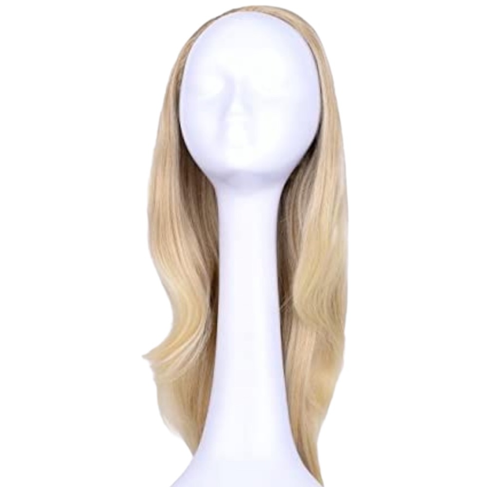 🆕LADIES 3/4 HALF WIG SYNTHETIC WIG WITH COMB ON A MESH HEAD CAP.